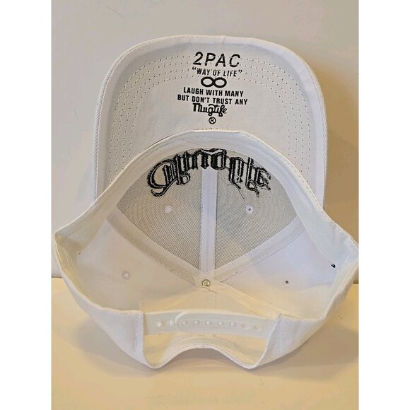 THUG LIFE OUTLAW TUPAC 2PAC EMBROIDERED SNAPBACK BASEBALL CAP HAT White - Picture 4 of 5
